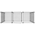 Vidaxl huisdierkooi met 12 panelen en deur, zwart 35x35 cm staal