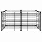 Vidaxl huisdierkooi met 8 panelen, zwart, 70x70x35 cm, staal