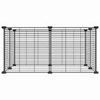 Vidaxl huisdierkooi met 8 panelen, zwart, 70x70x35 cm, staal