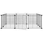 Vidaxl huisdierkooi met 12 panelen en deur, zwart 105x105x35 cm staal
