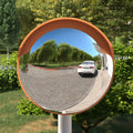 Vidaxl buiten convex verkeersspiegel oranje ø30 cm polycarbonaat