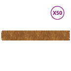 Vidaxl gazonranden 50 stuks 15x103 cm flexibel cortenstaal