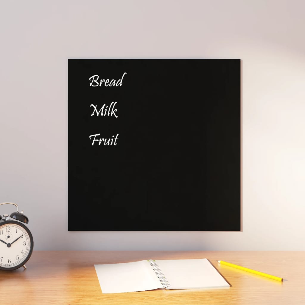 Vidaxl magneetbord wandgemonteerd 40x40 cm gehard glas zwart