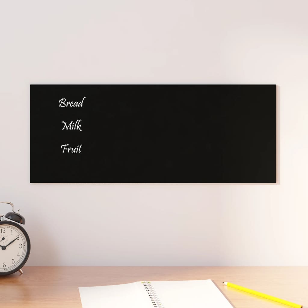 VidaXL Magneetbord voor aan de wand 50x20 cm gehard glas zwart
