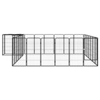 VidaXL Hondenkennel 30 panelen 50 x 100 cm gepoedercoat staal zwart