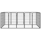 Vidaxl hondenkennel 16 panelen 50 x 100 cm gepoedercoat staal zwart