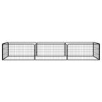 Vidaxl hondenkennel 8 panelen 100x50 cm gepoedercoat staal zwart