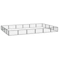 VidaXL Hondenkennel 20 panelen 100x50 cm gepoedercoat staal zwart