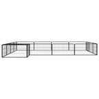 Vidaxl hondenkennel 16 panelen 100x50 cm gepoedercoat staal zwart