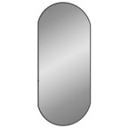 Vidaxl wandspiegel 80x35 cm ovaal zwart
