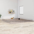 Vidaxl huisdierenkooi met deur 52 panelen 35x35 cm staal zwart