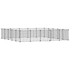 Vidaxl huisdierenkooi met deur 20 panelen 35x35 cm staal zwart
