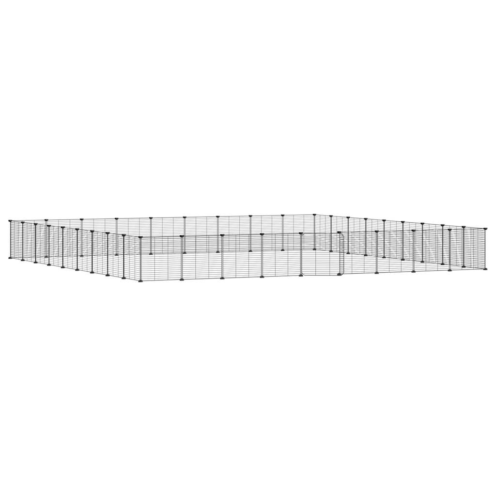 Vidaxl huisdierenkooi met deur 36 panelen 35x35 cm staal zwart