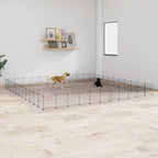 Vidaxl huisdierenkooi met deur 44 panelen 35x35 cm staal zwart