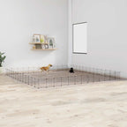 Vidaxl huisdierenkooi met deur 52 panelen 35x35 cm staal zwart