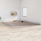 Vidaxl huisdierenkooi met deur 60 panelen 35x35 cm staal zwart
