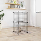 Vidaxl huisdierenkooi met 8 panelen 35x35 cm staal zwart