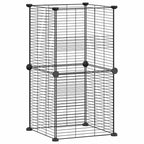 Vidaxl huisdierenkooi met 8 panelen 35x35x70 cm staal zwart