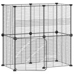 Vidaxl huisdierenkooi met deur 12 panelen 70x35x70 cm staal zwart