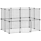Vidaxl huisdierenkooi met deur 20 panelen 105x70x70 cm staal zwart