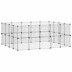 Vidaxl huisdierenkooi met deur 36 panelen 35x35 cm staal zwart