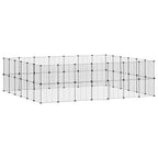 Vidaxl huisdierenkooi met deur 52 panelen 245x210x70 cm staal zwart
