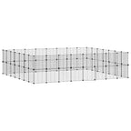 Vidaxl huisdierenkooi met deur 60 panelen 280x245x70 cm staal zwart