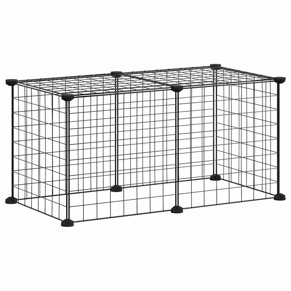 Vidaxl huisdierenkooi met 8 panelen 70x35x35 cm staal zwart