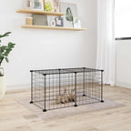 Vidaxl huisdierenkooi met 8 panelen 70x35x35 cm staal zwart
