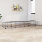 Vidaxl huisdierenkooi met deur 36 panelen 280x70x35 cm staal zwart