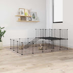 Vidaxl huisdierenkooi met deur 44 panelen 175x105x70 cm staal zwart