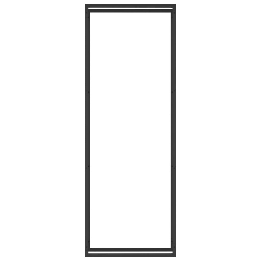 Vidaxl haardhoutrek matzwart 80x28x222 cm staal
