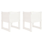 Vidaxl plantenbakken 2 st 40x40x52,5 cm massief grenenhout wit