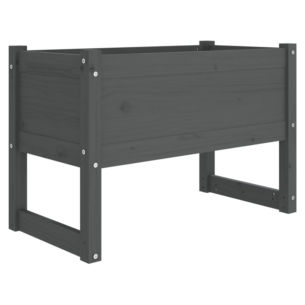 Vidaxl plantenbak 78x40x52 cm massief grenenhout grijs