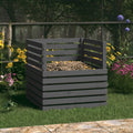 Vidaxl compostbak 80x80x78 cm massief grenenhout grijs