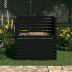 Vidaxl compostbak 100x100x102 cm massief grenenhout zwart