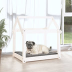 Vidaxl hondenbed 71x55x70 cm massief grenenhout wit