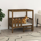 Vidaxl hondenmand 95,5x73,5x90 cm massief grenenhout honingbruin