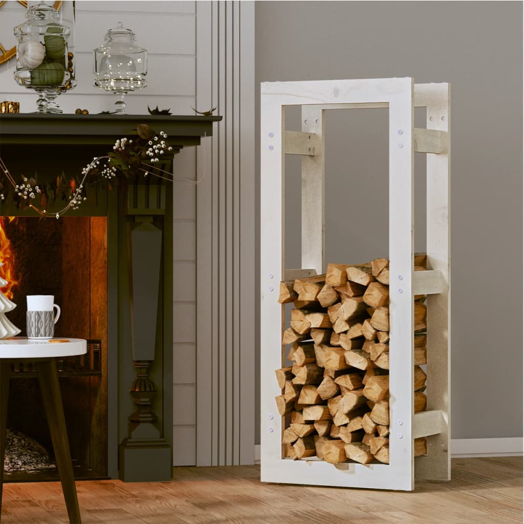 Vidaxl haardhoutrek 41x25x100 cm massief grenenhout wit