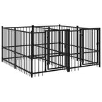 VidaXL Hondenkennel voor buiten 3,75 m² staal