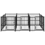 VidaXL Hondenkennel voor buiten 5,63 m² staal