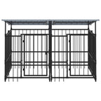 VidaXL Hondenkennel met dak 3,75 m² staal