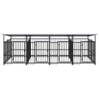 VidaXL Hondenkennel met dak 7,51 m² staal
