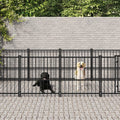 VidaXL Hondenkennel voor buiten 18,77 m² staal