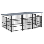 VidaXL Hondenkennel met dak 5,63 m² staal
