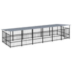 VidaXL Hondenkennel met dak 11,26 m² staal