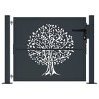 Vidaxl poort 100x75 cm met boomontwerp staal antracietkleurig