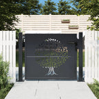 Vidaxl poort 100x75 cm met boomontwerp staal antracietkleurig