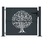 Vidaxl poort 100x100 cm met boomontwerp staal antracietkleurig