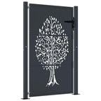 Vidaxl poort 100x125 cm met boomontwerp staal antracietkleurig